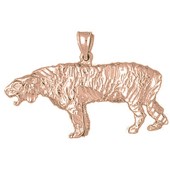 10K, 14K or 18K Gold Sabre Tooth Tiger Pendant
