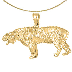10K, 14K or 18K Gold Sabre Tooth Tiger Pendant