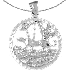 10K, 14K or 18K Gold Tiger In The Woods Pendant