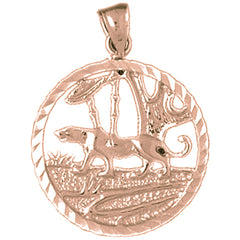 10K, 14K or 18K Gold Tiger In The Woods Pendant