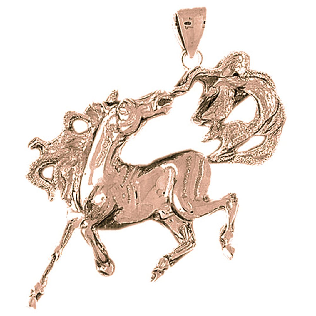 10K, 14K or 18K Gold Mustang Pendant