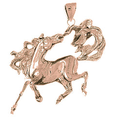 10K, 14K or 18K Gold Mustang Pendant