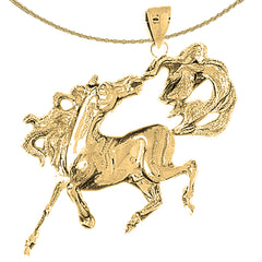 10K, 14K or 18K Gold Mustang Pendant