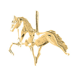 10K, 14K or 18K Gold 3D Horse Pendant