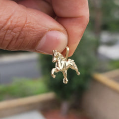 10K, 14K or 18K Gold 3D Horse Pendant