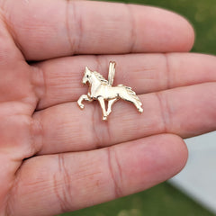 10K, 14K or 18K Gold 3D Horse Pendant