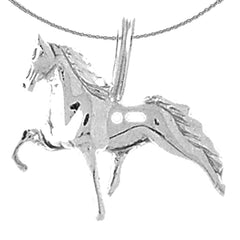 10K, 14K or 18K Gold 3D Horse Pendant
