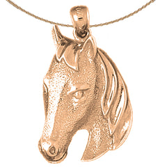 10K, 14K or 18K Gold Horse Head Pendant