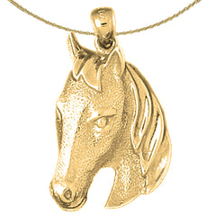 10K, 14K or 18K Gold Horse Head Pendant