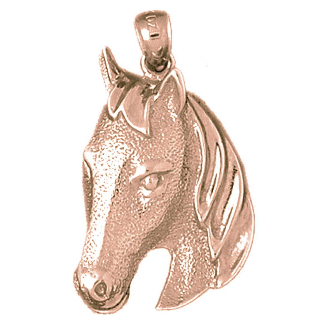 10K, 14K or 18K Gold Horse Head Pendant