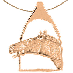 10K, 14K or 18K Gold Horse Head Pendant