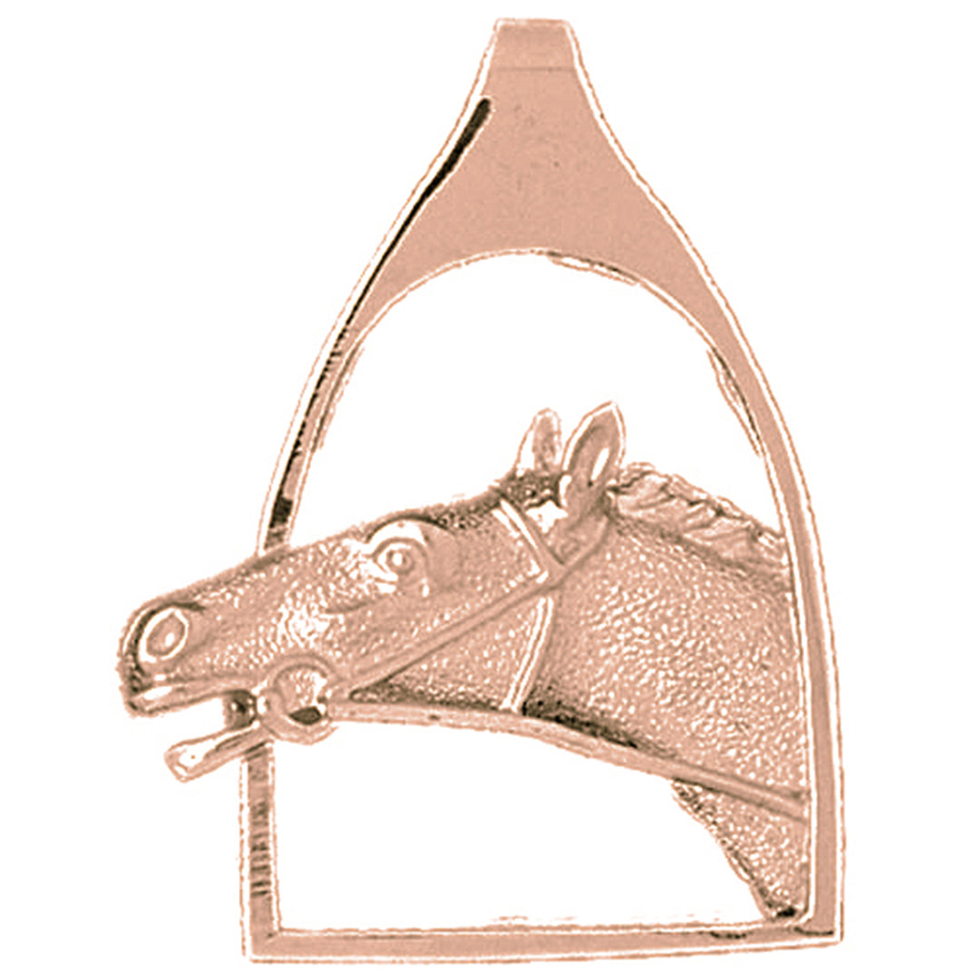 10K, 14K or 18K Gold Horse Head Pendant