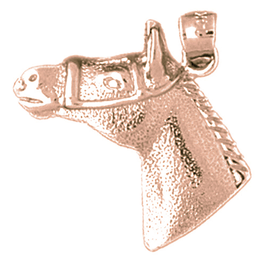 10K, 14K or 18K Gold Horse Head Pendant