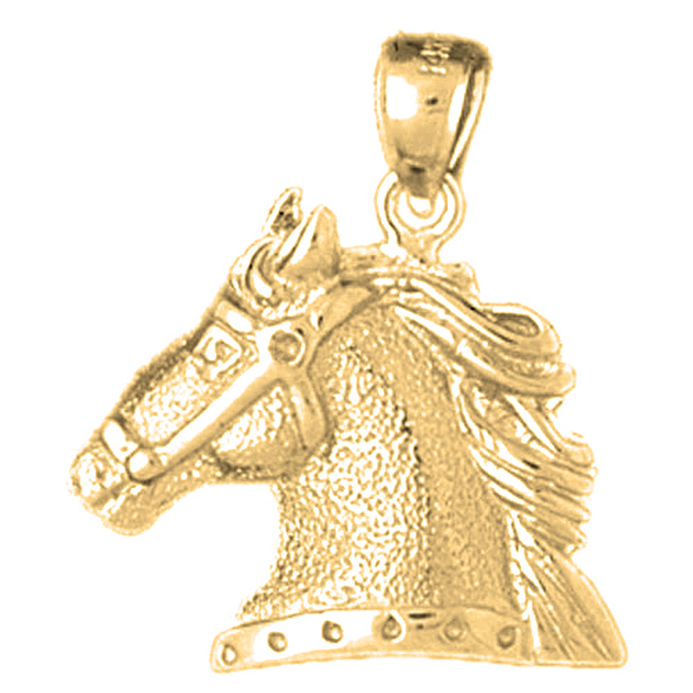 10K, 14K or 18K Gold Horse Head Pendant