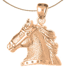 10K, 14K or 18K Gold Horse Head Pendant