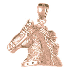 10K, 14K or 18K Gold Horse Head Pendant