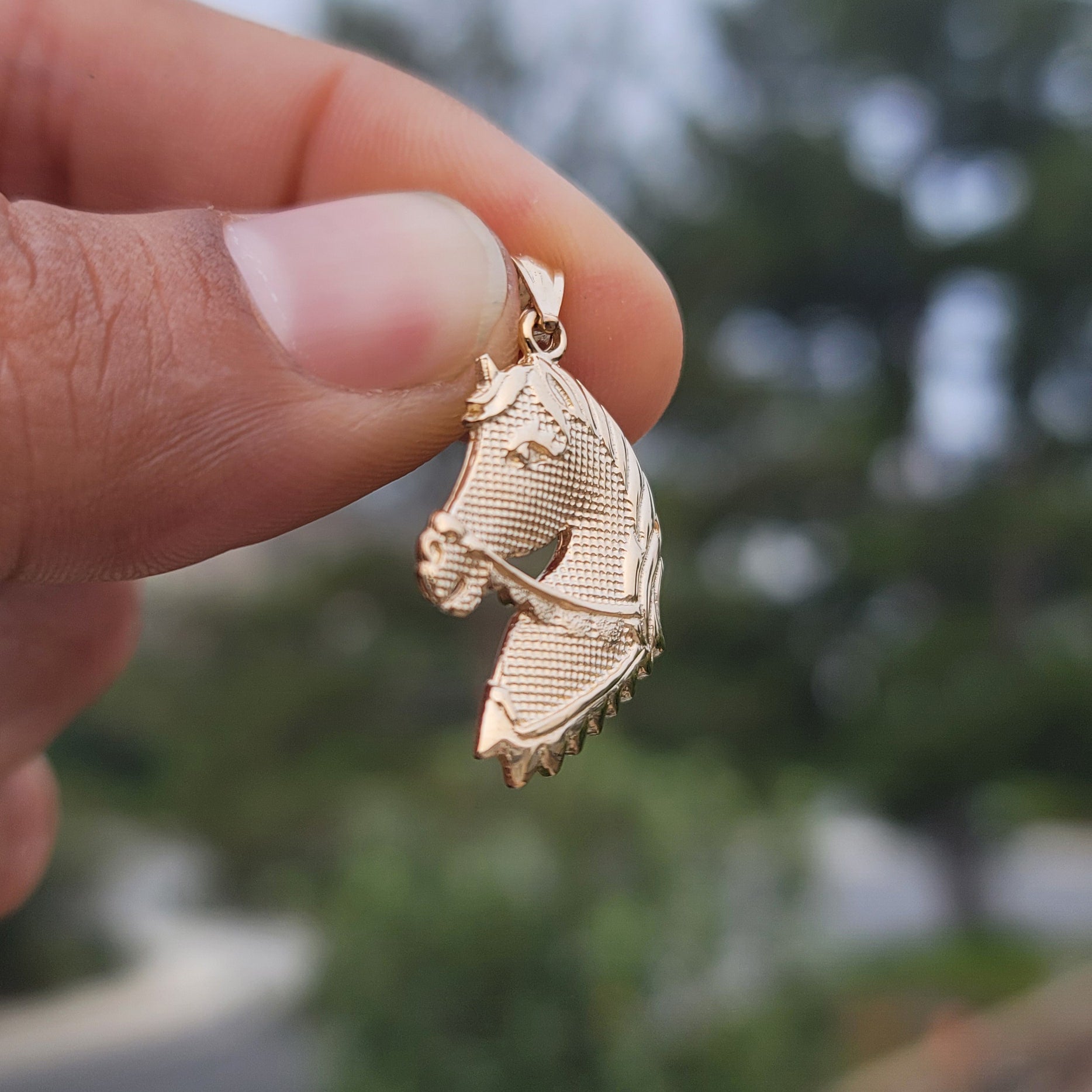 10K, 14K or 18K Gold Horse Head Pendant