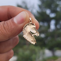 10K, 14K or 18K Gold Horse Head Pendant