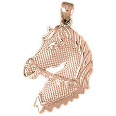 10K, 14K or 18K Gold Horse Head Pendant