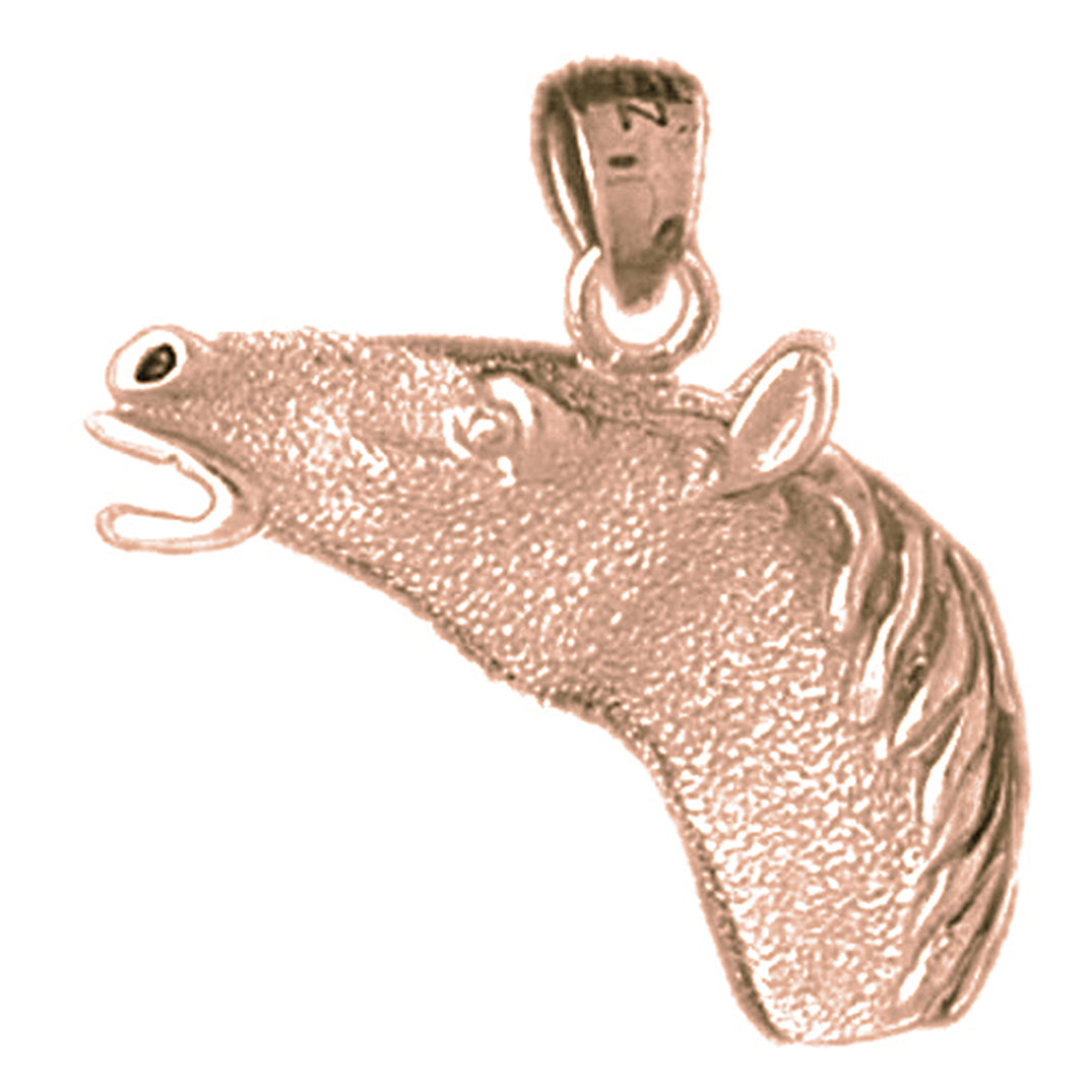 10K, 14K or 18K Gold Horse Head Pendant