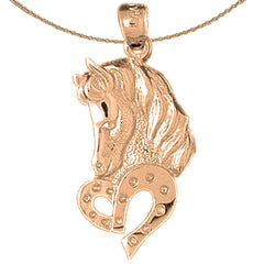 10K, 14K or 18K Gold Horse Head Pendant