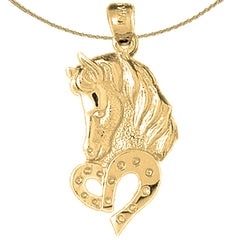 10K, 14K or 18K Gold Horse Head Pendant