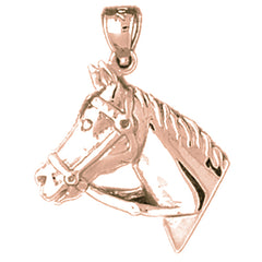10K, 14K or 18K Gold Horse Head Pendant
