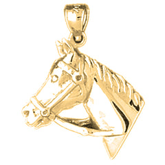 10K, 14K or 18K Gold Horse Head Pendant