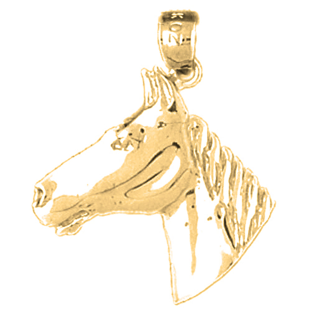 10K, 14K or 18K Gold Horse Head Pendant
