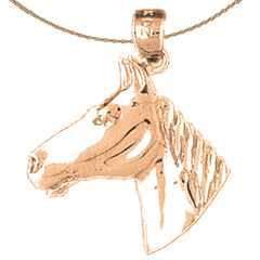 10K, 14K or 18K Gold Horse Head Pendant