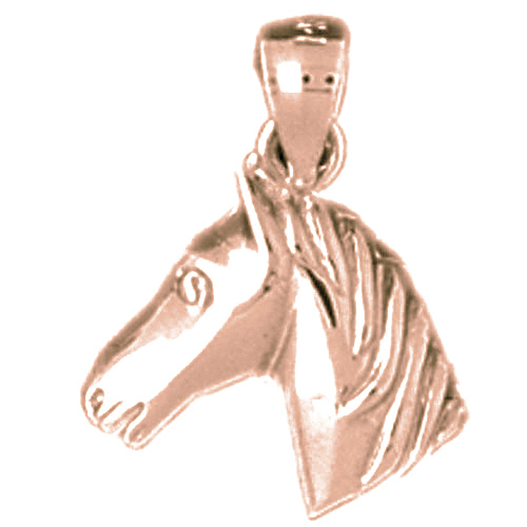14K or 18K Gold Horse Head Pendant