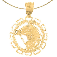 10K, 14K or 18K Gold Horse Head Pendant