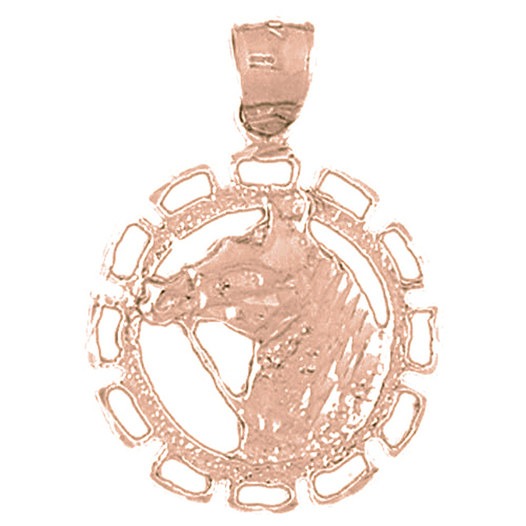 10K, 14K or 18K Gold Horse Head Pendant