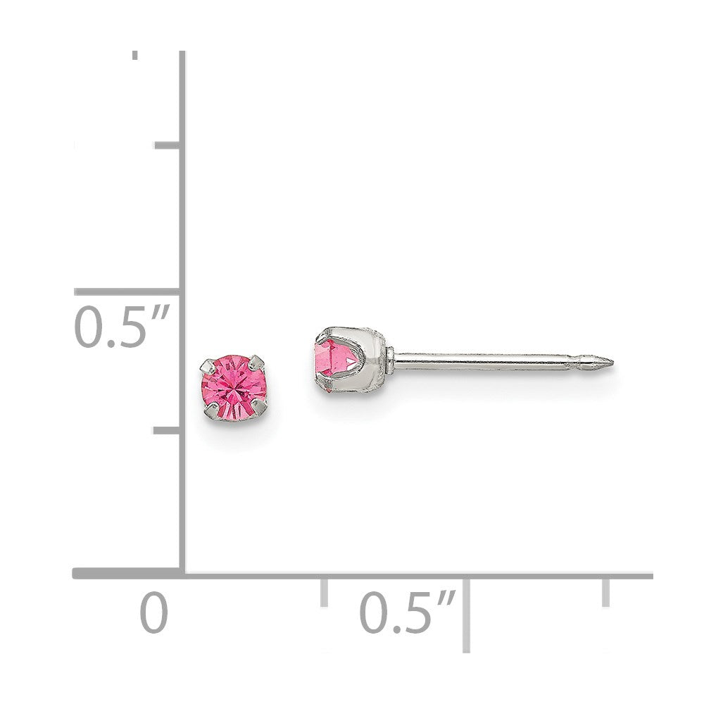 Inverness Stainless Steel 3mm Rose Crystal Earrings