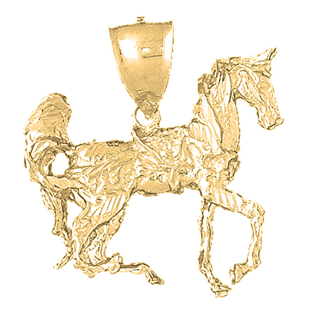 10K, 14K or 18K Gold 3D Horse Pendant