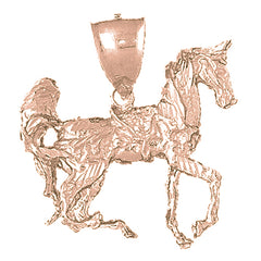 10K, 14K or 18K Gold 3D Horse Pendant