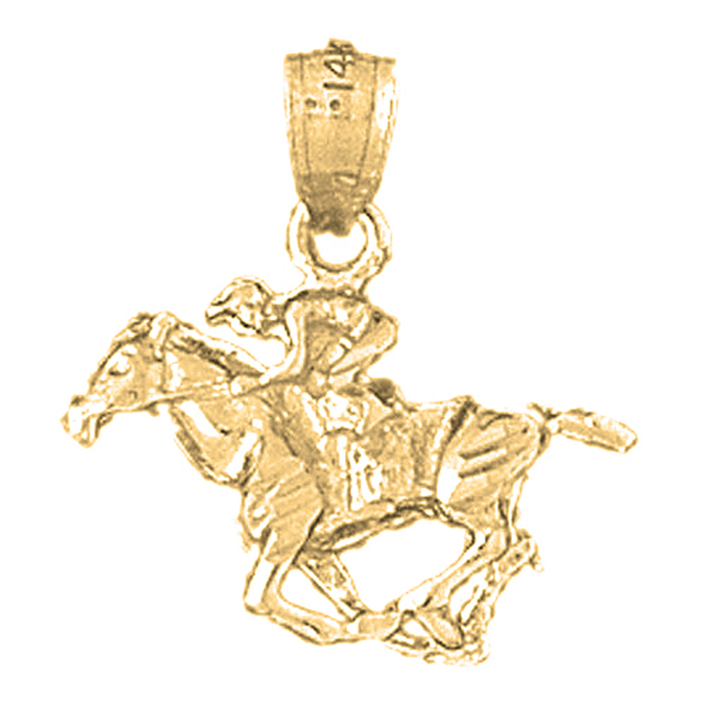 10K, 14K or 18K Gold 3D Horse Pendant