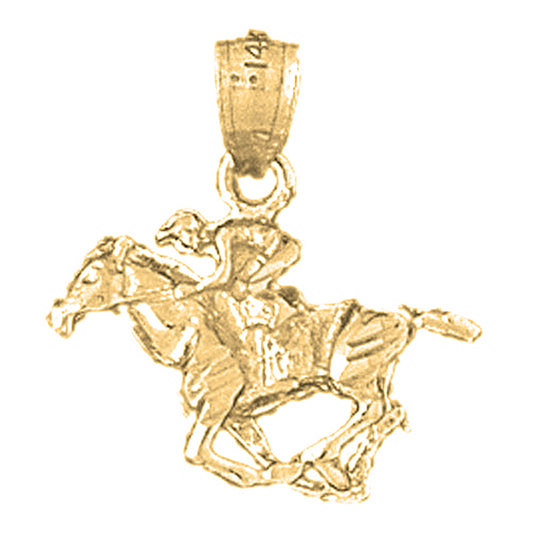10K, 14K or 18K Gold 3D Horse Pendant