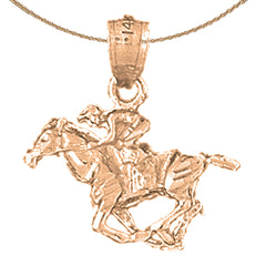 10K, 14K or 18K Gold 3D Horse Pendant