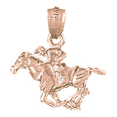 10K, 14K or 18K Gold 3D Horse Pendant
