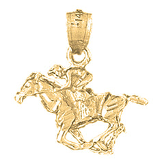 10K, 14K or 18K Gold 3D Horse Pendant