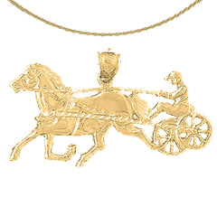 10K, 14K or 18K Gold Horse And Carriage Pendant