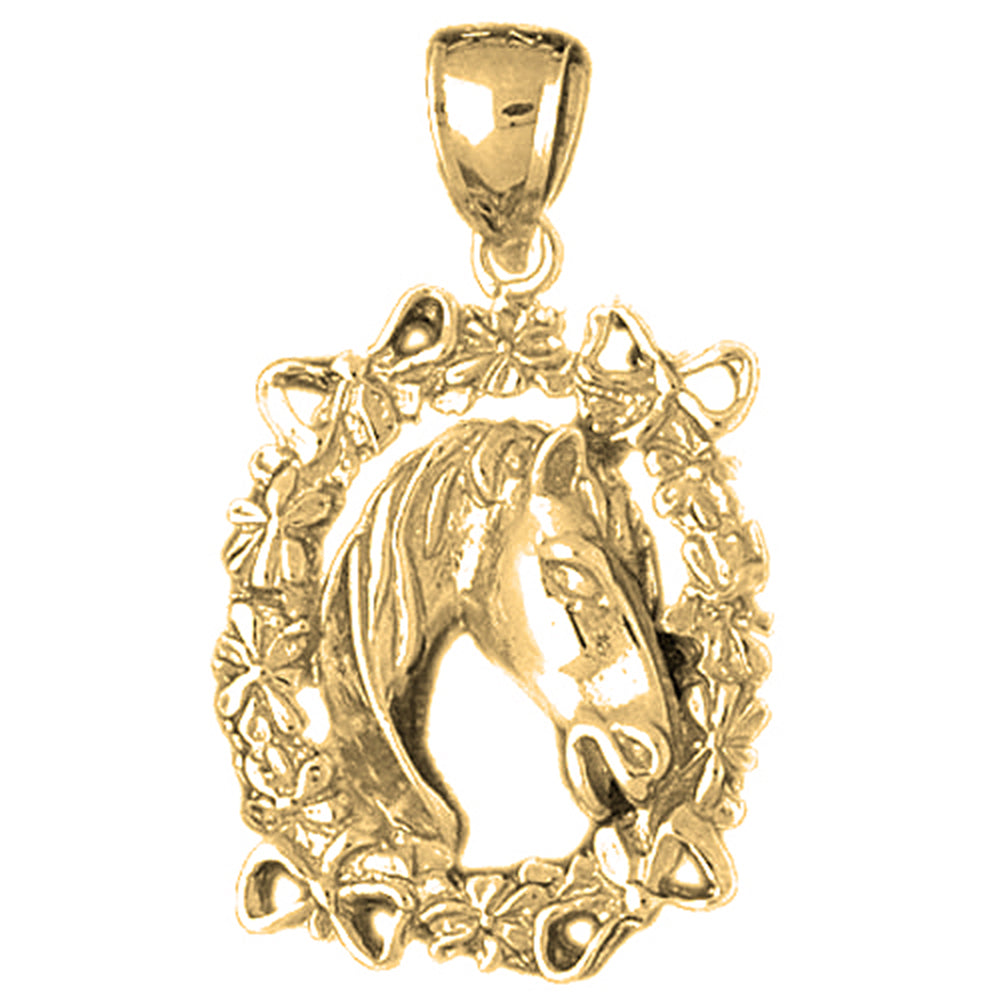 10K, 14K or 18K Gold Horse Head Pendant