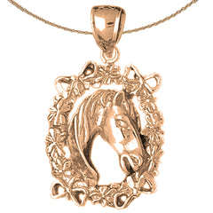 10K, 14K or 18K Gold Horse Head Pendant