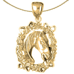 10K, 14K or 18K Gold Horse Head Pendant
