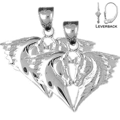 14K or 18K Gold Horse Heads Earrings