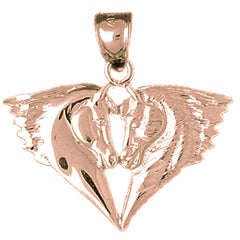 10K, 14K or 18K Gold Horse Heads Pendant