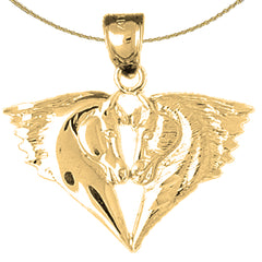 Colgante de cabezas de caballo de oro de 10K, 14K o 18K