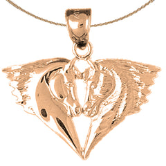 Colgante de cabezas de caballo de oro de 10K, 14K o 18K