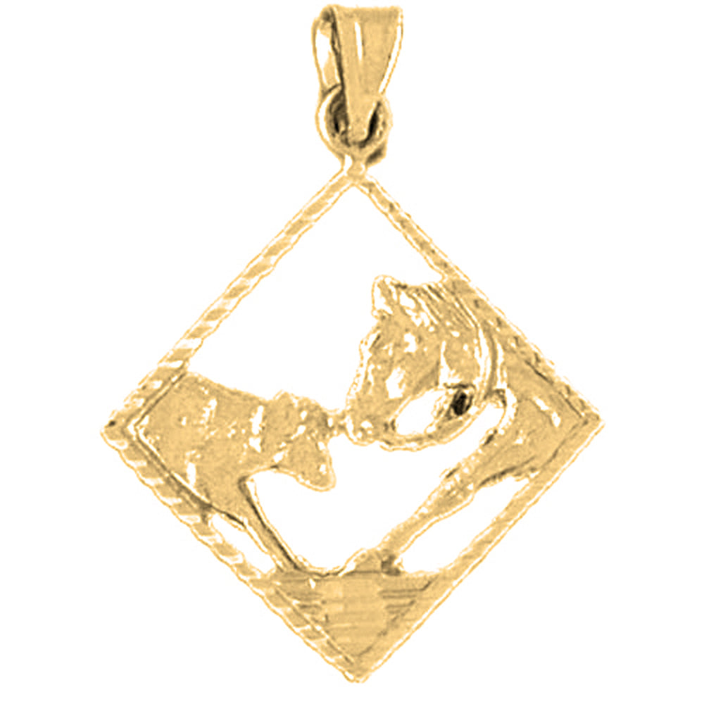 10K, 14K or 18K Gold Horse Head Pendant